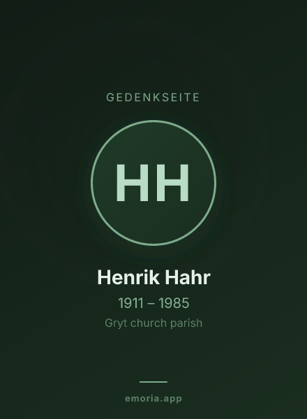 Gedenkportrait von Henrik Hahr