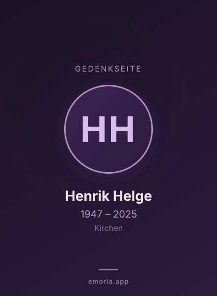 Gedenkportrait von Henrik Helge