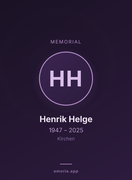 Memorial portrait of Henrik Helge