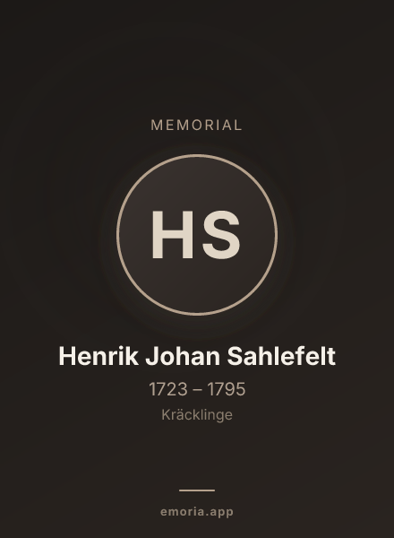 Memorial portrait of Henrik Johan Sahlefelt