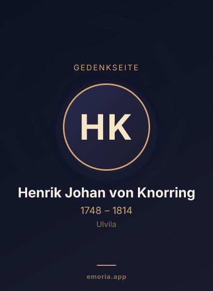 Gedenkportrait von Henrik Johan von Knorring