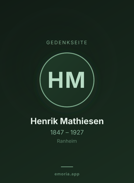 Gedenkportrait von Henrik Mathiesen