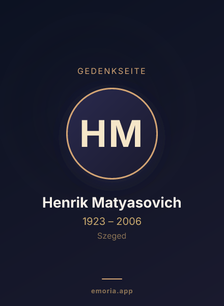 Gedenkportrait von Henrik Matyasovich