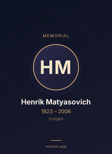 Memorial portrait of Henrik Matyasovich