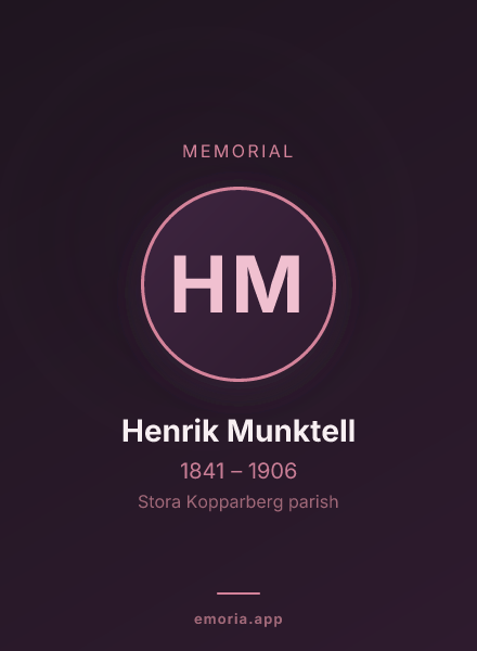 Memorial portrait of Henrik Munktell