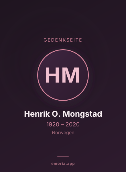 Gedenkportrait von Henrik O. Mongstad