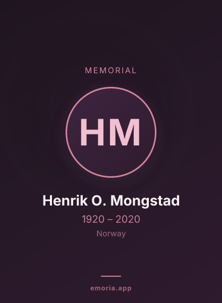 Memorial portrait of Henrik O. Mongstad