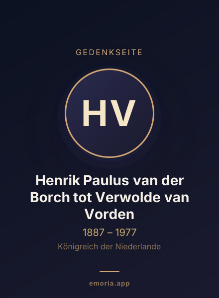 Gedenkportrait von Henrik Paulus van der Borch tot Verwolde van Vorden
