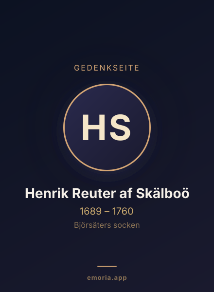 Gedenkportrait von Henrik Reuter af Skälboö