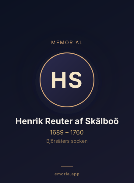 Memorial portrait of Henrik Reuter af Skälboö