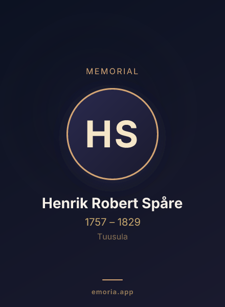 Memorial portrait of Henrik Robert Spåre