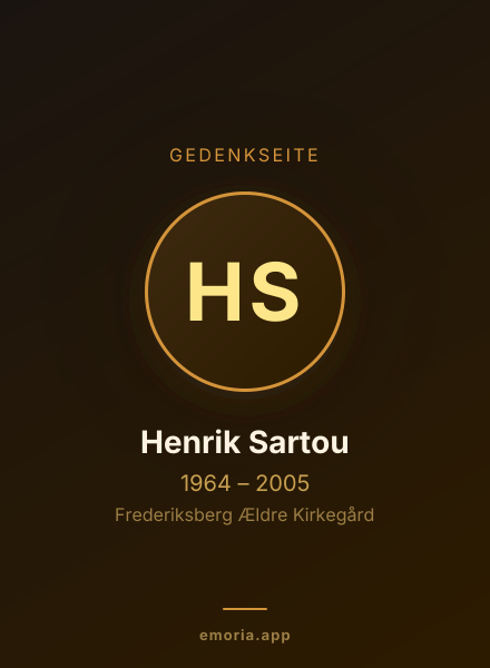 Gedenkportrait von Henrik Sartou