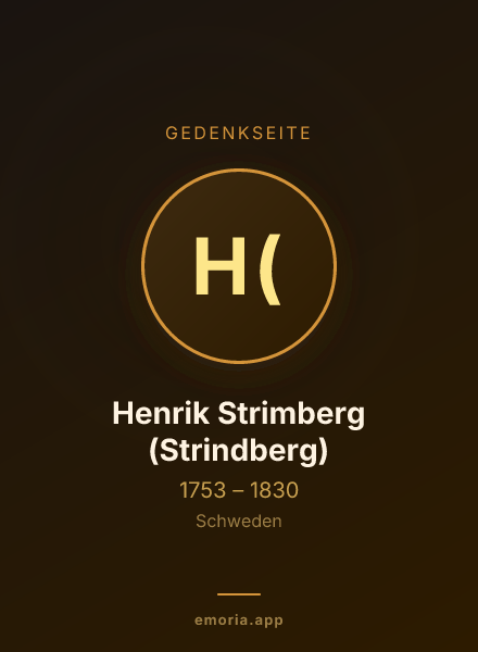 Gedenkportrait von Henrik Strimberg (Strindberg)