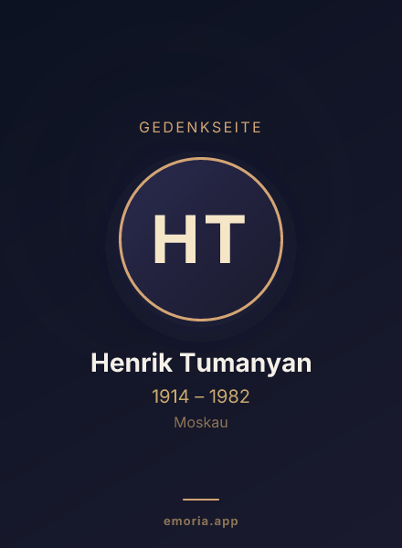 Gedenkportrait von Henrik Tumanyan