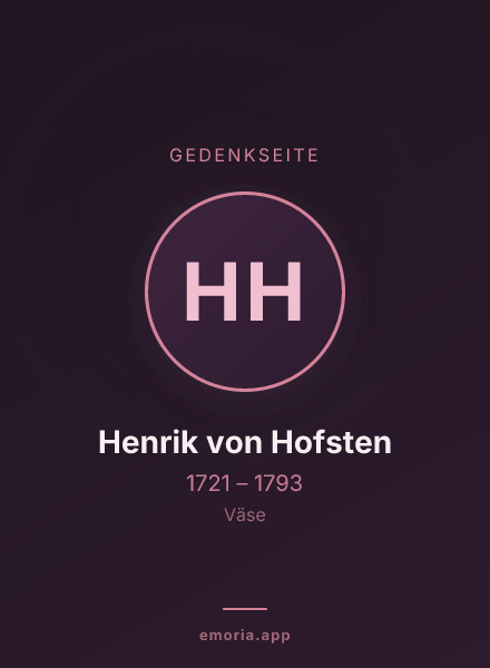 Gedenkportrait von Henrik von Hofsten