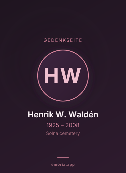 Gedenkportrait von Henrik W. Waldén