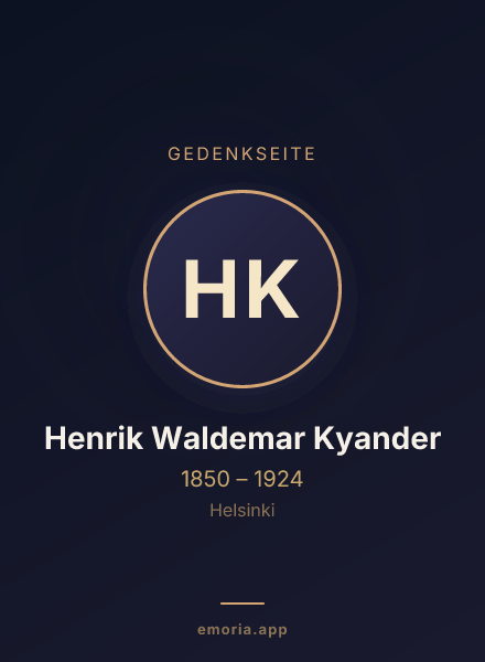 Gedenkportrait von Henrik Waldemar Kyander