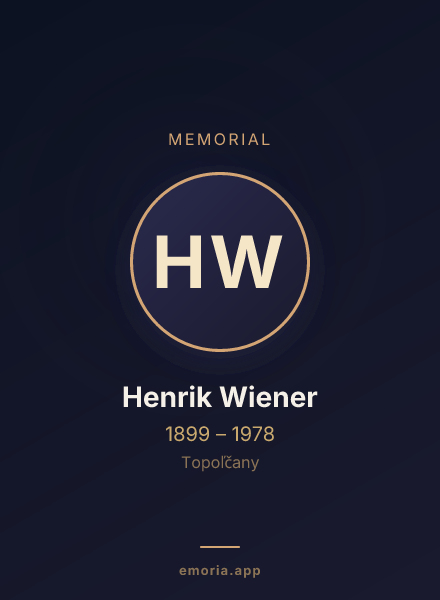 Memorial portrait of Henrik Wiener