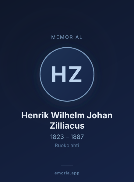 Memorial portrait of Henrik Wilhelm Johan Zilliacus