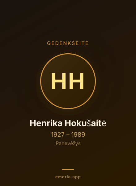 Gedenkportrait von Henrika Hokušaitė