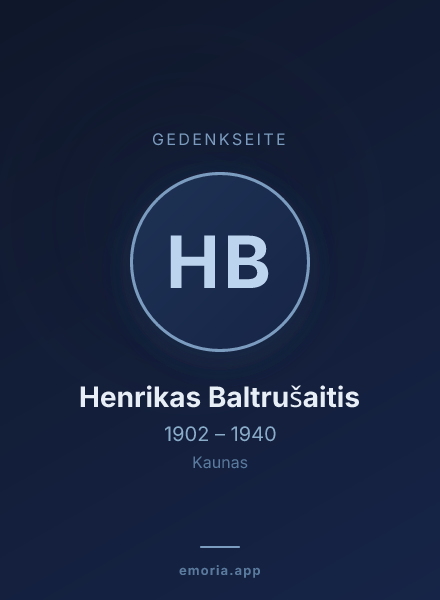 Gedenkportrait von Henrikas Baltrušaitis
