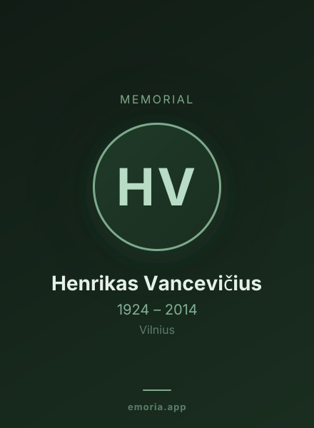 Memorial portrait of Henrikas Vancevičius