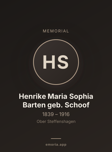 Memorial portrait of Henrike Maria Sophia Barten geb. Schoof