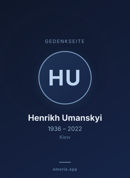 Gedenkportrait von Henrikh Umanskyi