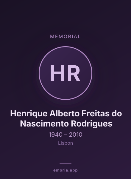 Memorial portrait of Henrique Alberto Freitas do Nascimento Rodrigues