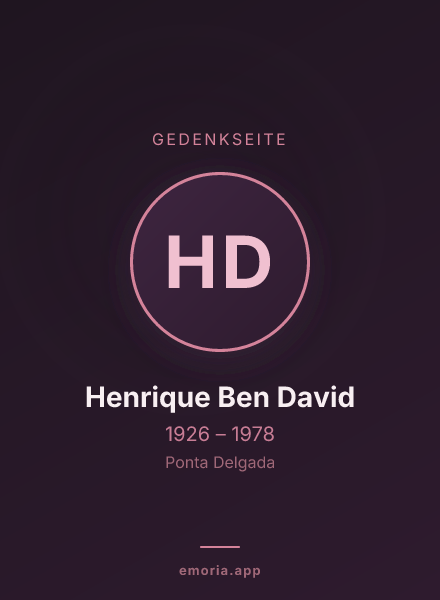 Gedenkportrait von Henrique Ben David