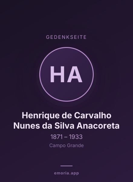 Gedenkportrait von Henrique de Carvalho Nunes da Silva Anacoreta