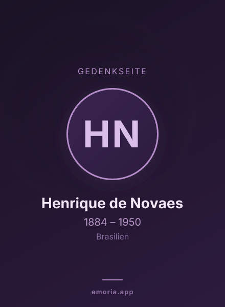 Gedenkportrait von Henrique de Novaes