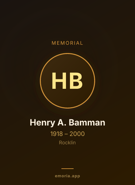 Memorial portrait of Henry A. Bamman
