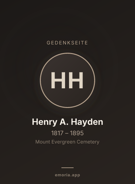 Gedenkportrait von Henry A. Hayden