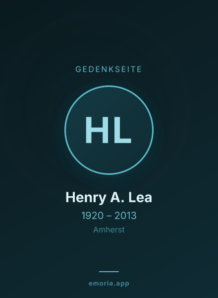 Gedenkportrait von Henry A. Lea