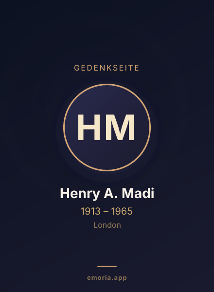 Gedenkportrait von Henry A. Madi