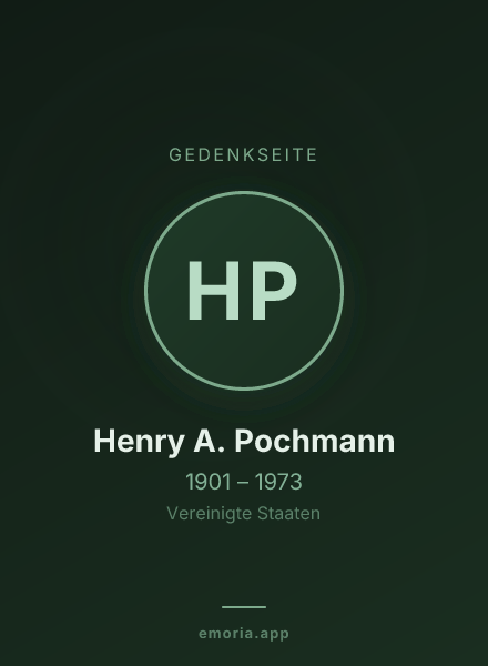 Gedenkportrait von Henry A. Pochmann