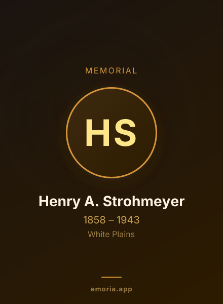 Memorial portrait of Henry A. Strohmeyer