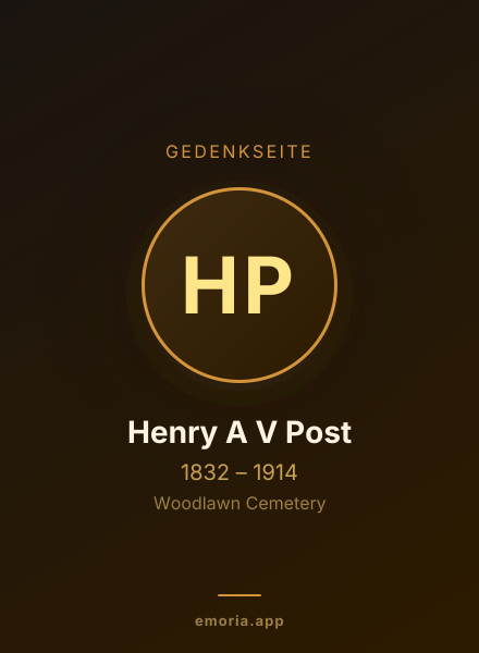 Gedenkportrait von Henry A V Post