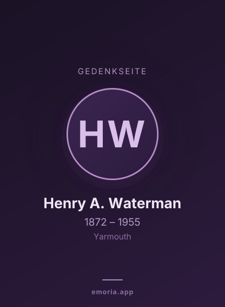 Gedenkportrait von Henry A. Waterman