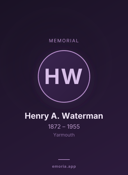 Memorial portrait of Henry A. Waterman