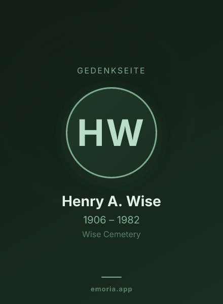 Gedenkportrait von Henry A. Wise