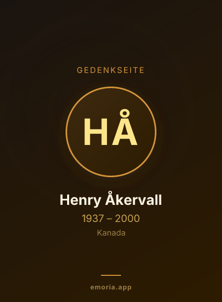 Gedenkportrait von Henry Åkervall