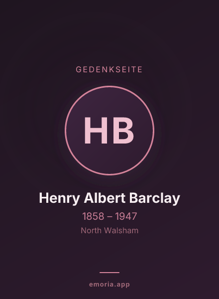 Gedenkportrait von Henry Albert Barclay