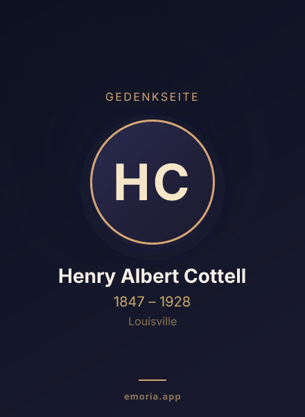 Gedenkportrait von Henry Albert Cottell