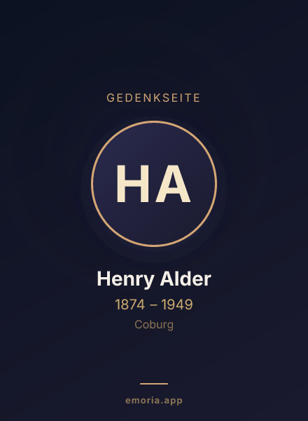 Gedenkportrait von Henry Alder