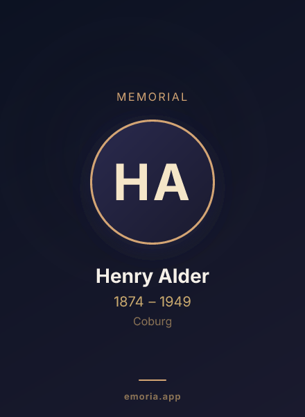 Memorial portrait of Henry Alder