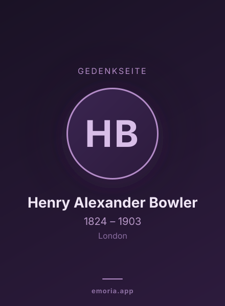 Gedenkportrait von Henry Alexander Bowler