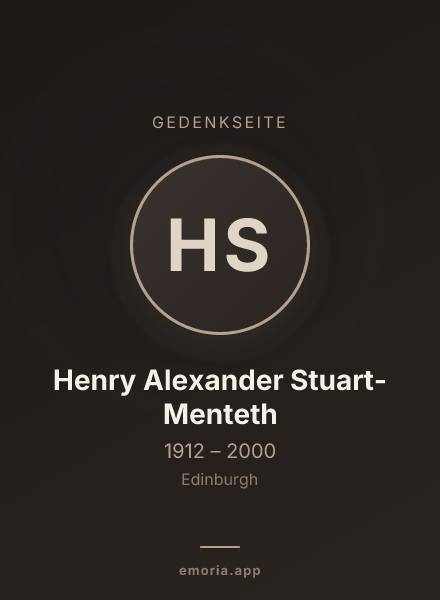 Gedenkportrait von Henry Alexander Stuart-Menteth