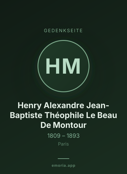 Gedenkportrait von Henry Alexandre Jean-Baptiste Théophile Le Beau De Montour